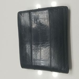 Mens Black Eelskin Look Leather Bifold Wallet